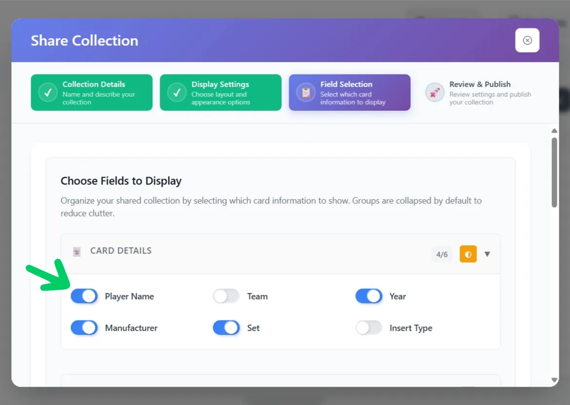 Sharing options on Web